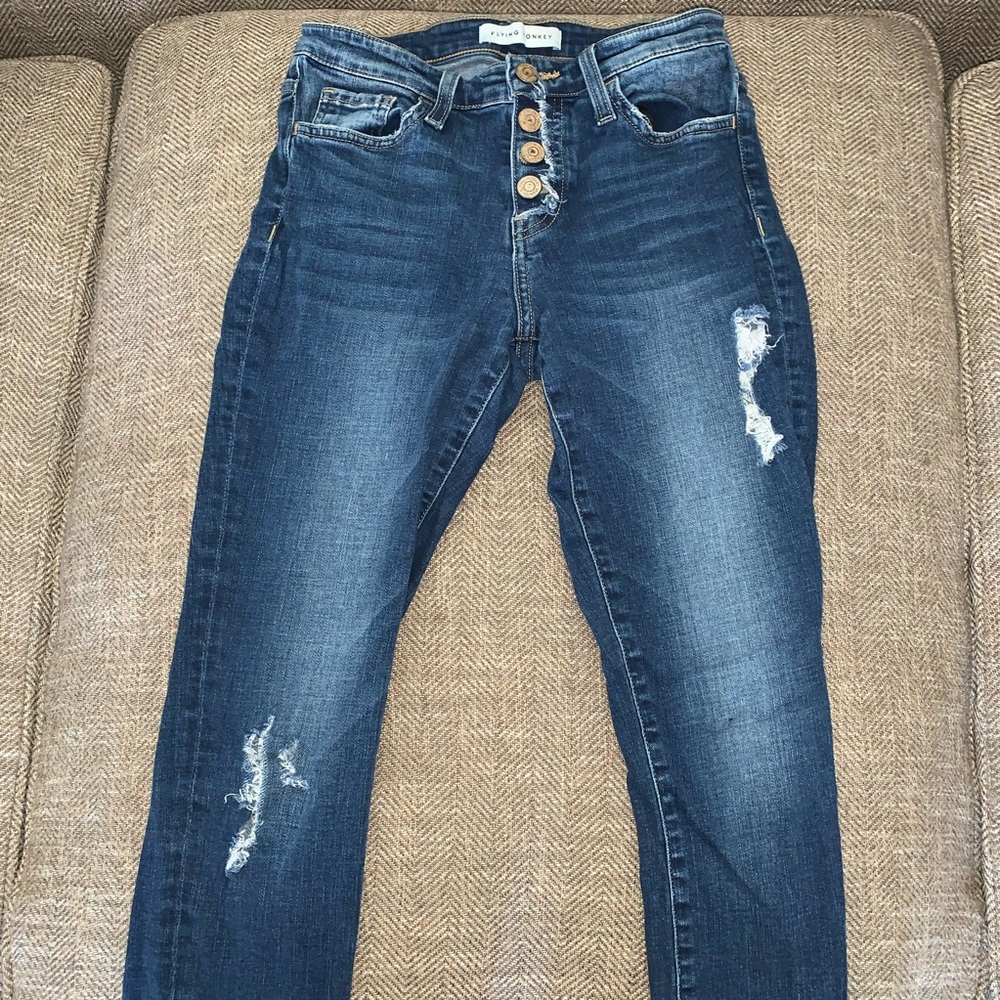 EUC Fly Monkey Ankle Button Fly Jeans Size 25.